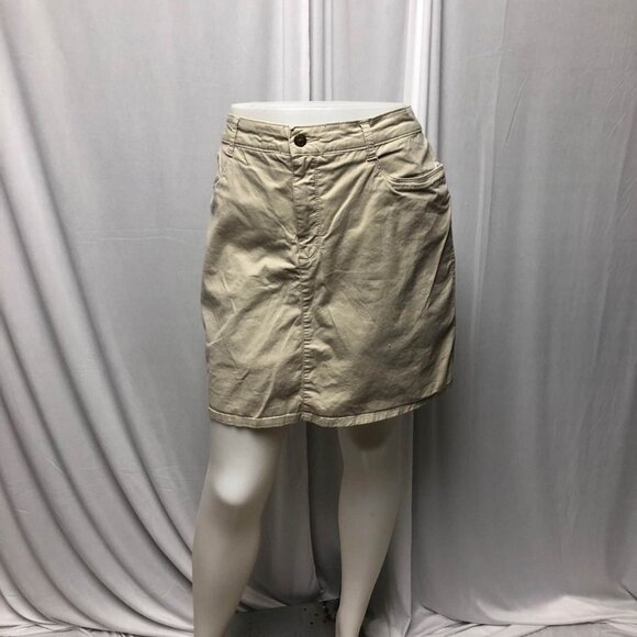 Croft and Barrow Skort Womens Size 14 Tan Stretch Pockets Skirt Shorts Casual - Picture 1 of 7